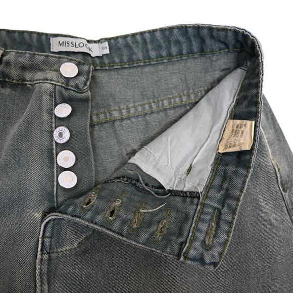 Misslook Women's S Exposed Button Fly Cutoff Jean Shorts - Picture 7 of 10
